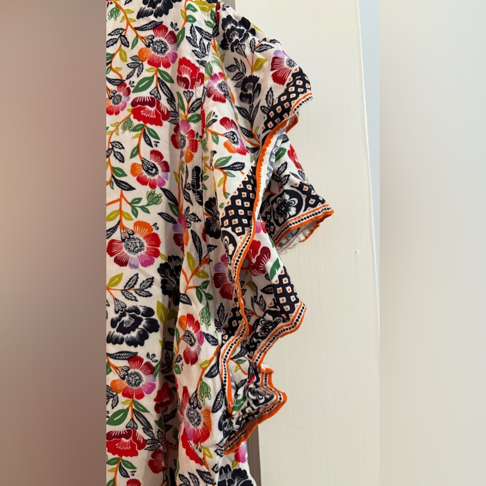 Cynthia Rowley Woman Multicolor Floral Blouse with Flutter sleeves Sz 3X - Picture 2 of 6
